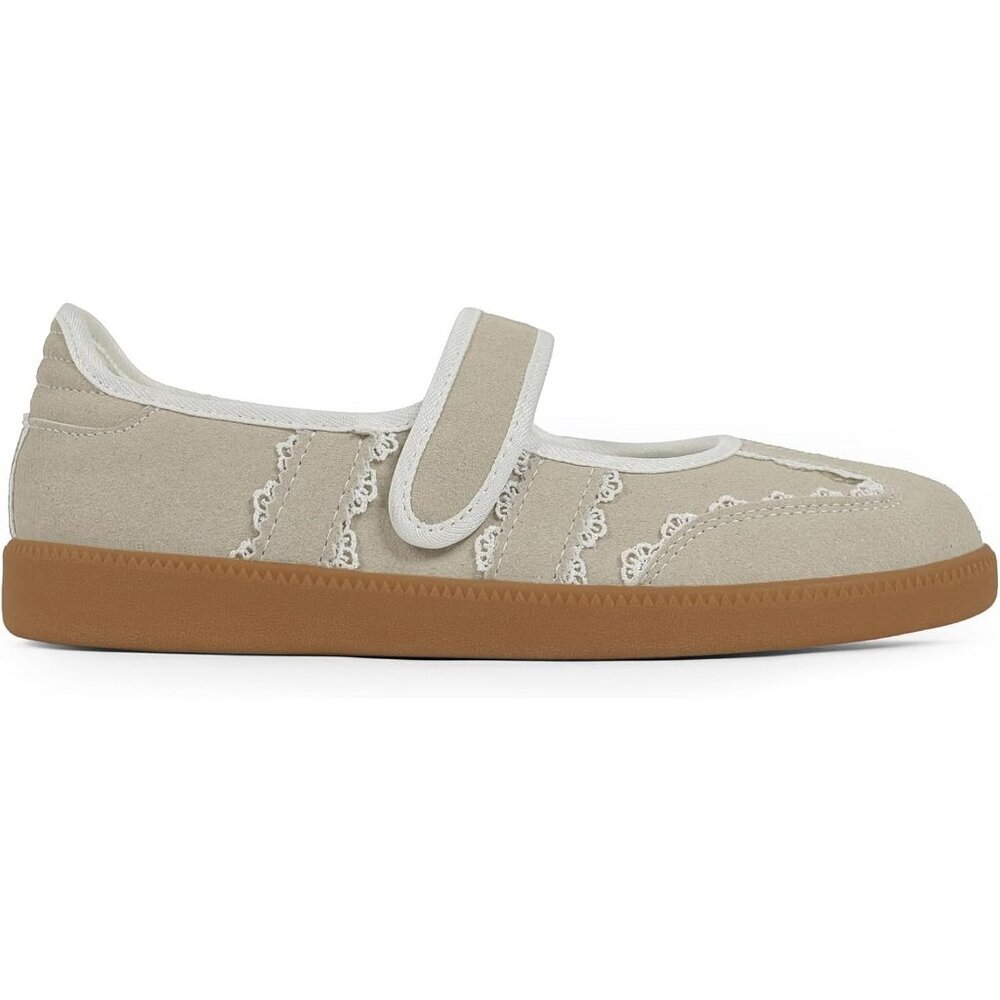 Women's Ivory Comfortable Casual Lightweight Slip On Footwear Retro Sneakers - Picture 4 of 8